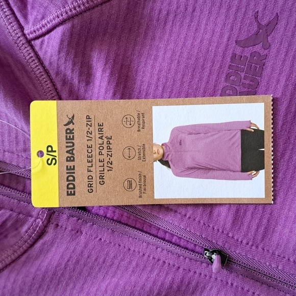 Eddie Bauer Activator Grid Fleece Half Zip Pullover Pink Size Small Active Top - Picture 11 of 14